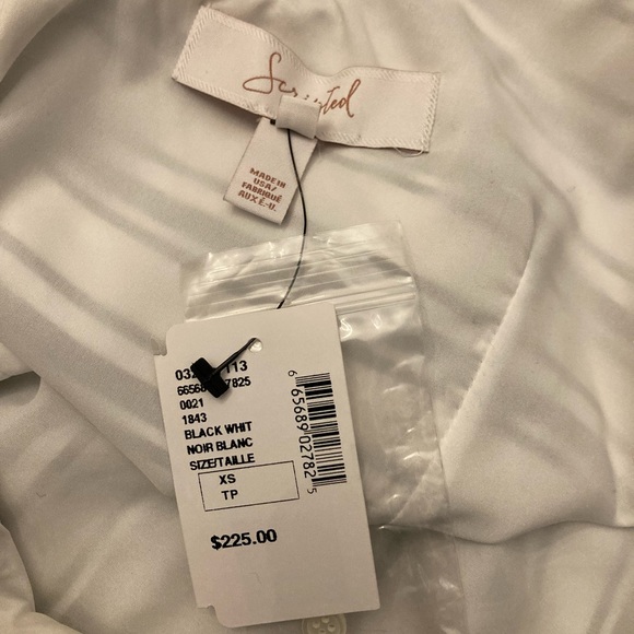 BNWT SCRIPTED One Sleeve Black & White Top, size XS - Picture 8 of 9